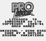 Pro Soccer Title Screen